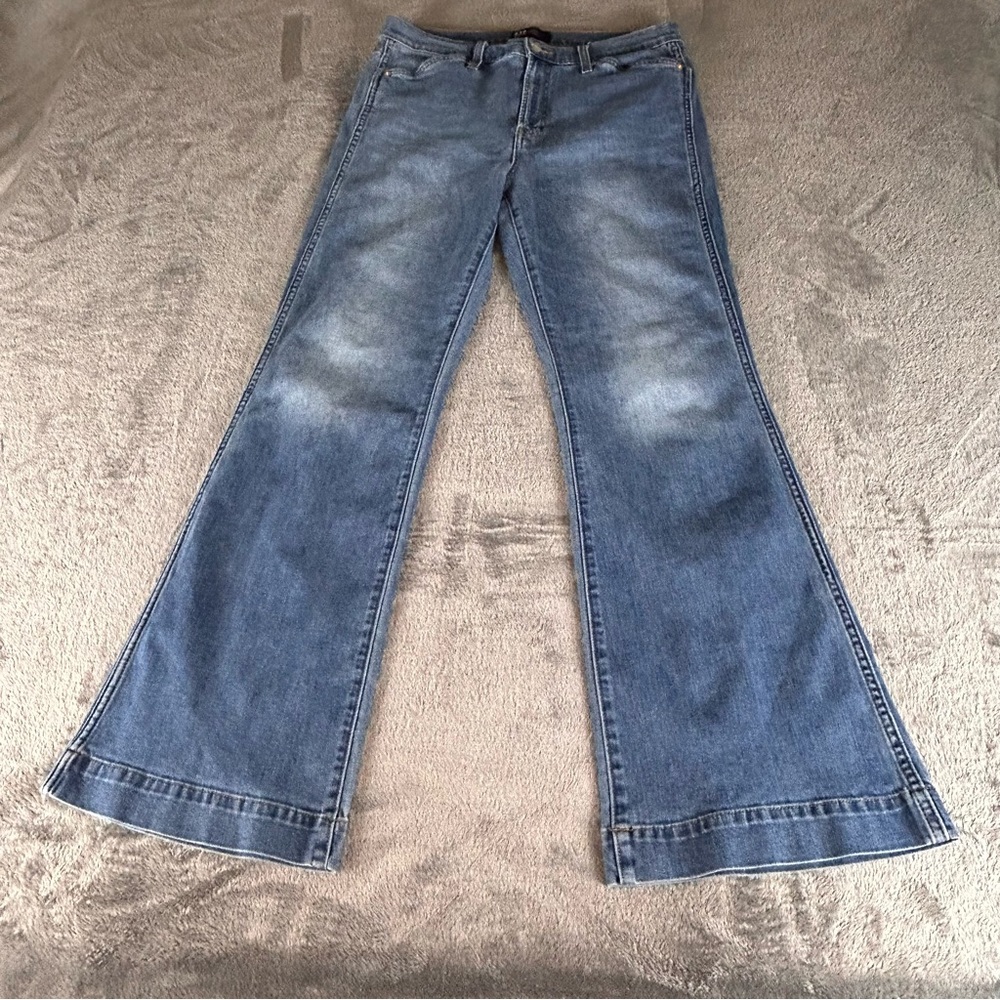 Gap High Rise Flare Jeans Womens 14‎ / 32 R Blue High Waist Boho Classic Preppy
